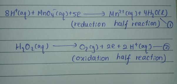 What Is The Half Reaction Of Kmno4h2so4h2o2 Echemi