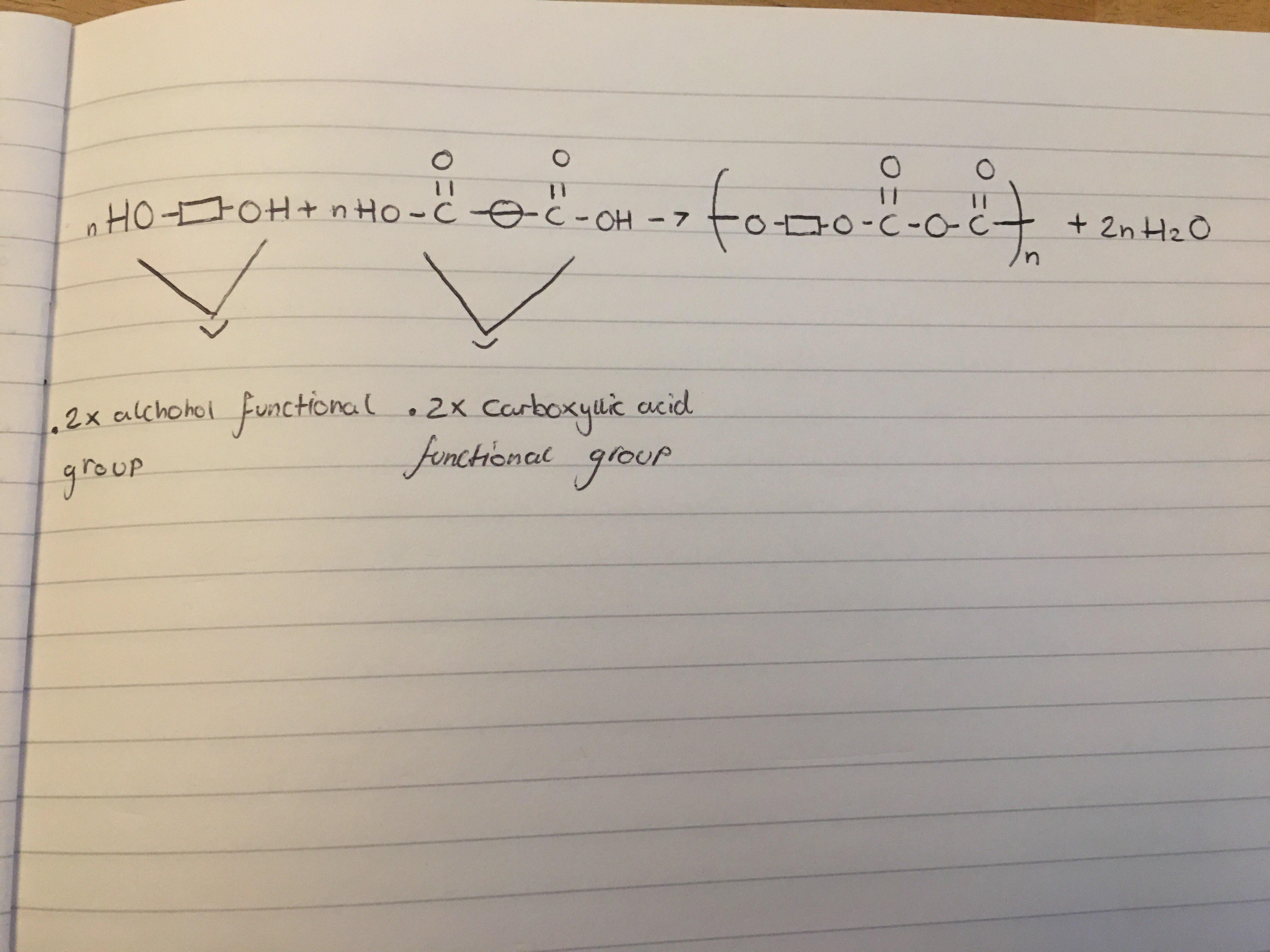 Gcse Chemistry Am Having A Hard Time Understanding Condensation Polymerisation Bit Of Context