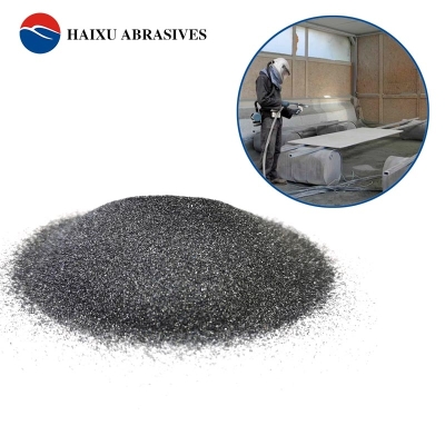 Black silicon carbide blast media 98% sand &amp; powder F12-F220 HAIXU Abrasives