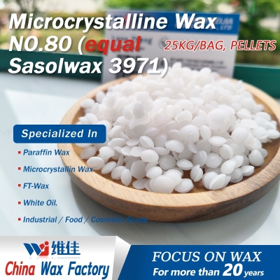 Microcrystalline Wax NO.80 (equal Sasolwax 3971) 100% WHITE PELLETS NO.80 WEIJIA