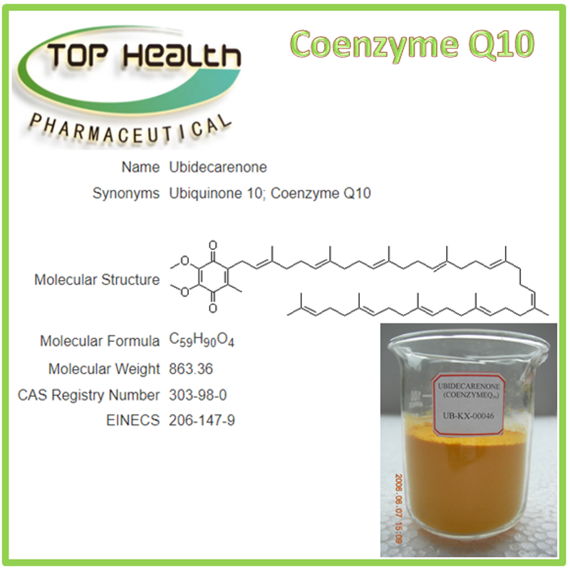 Coenzyme Q10; Ubiquinone 10; Ubidecarenone; USP42-NF37  CAS Number: 303-98-0