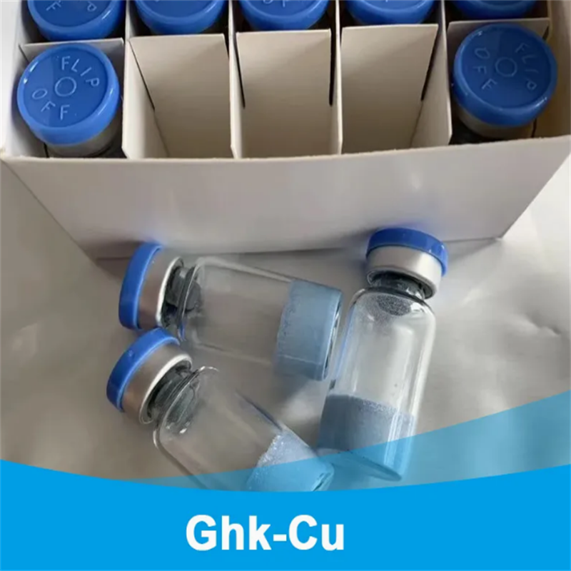 Factory Supply Cosmetic Raw Materials Ghk Tripeptide Acetyl Prezatide Copper Peptide Powder Bulk Ghk-Cu 49557-75-7 Anti-Aging Cosmetics Peptides 50mg