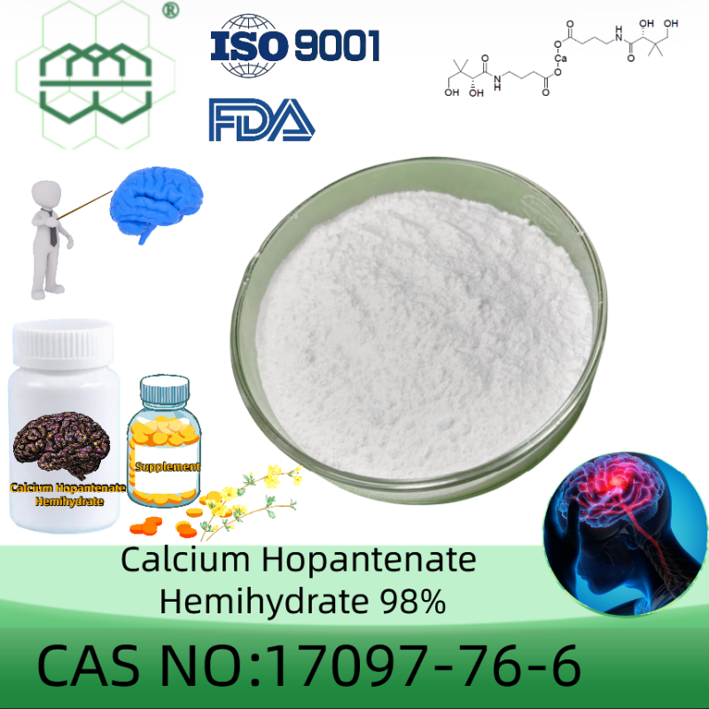 Calcium Hopantenate Hemihydrate powder manufacturer CAS No.: 17097-76-6  98%  purity min. for supplement ingredients