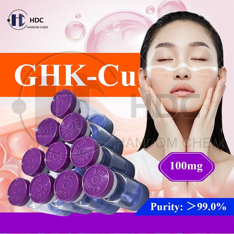 buy GMP Certified Cosmetic Peptide Ghk-Cu 50mg/100mg Used to Repair Damaged Skin Barrier