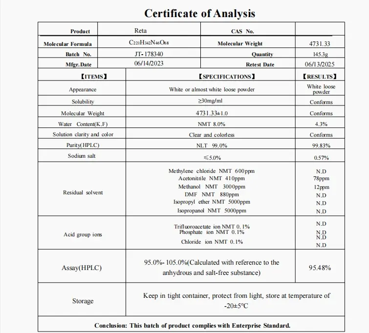 Shop Retatrutide 99% White powder High Quality retatrutide weight loss ouda-Detailed Image 1