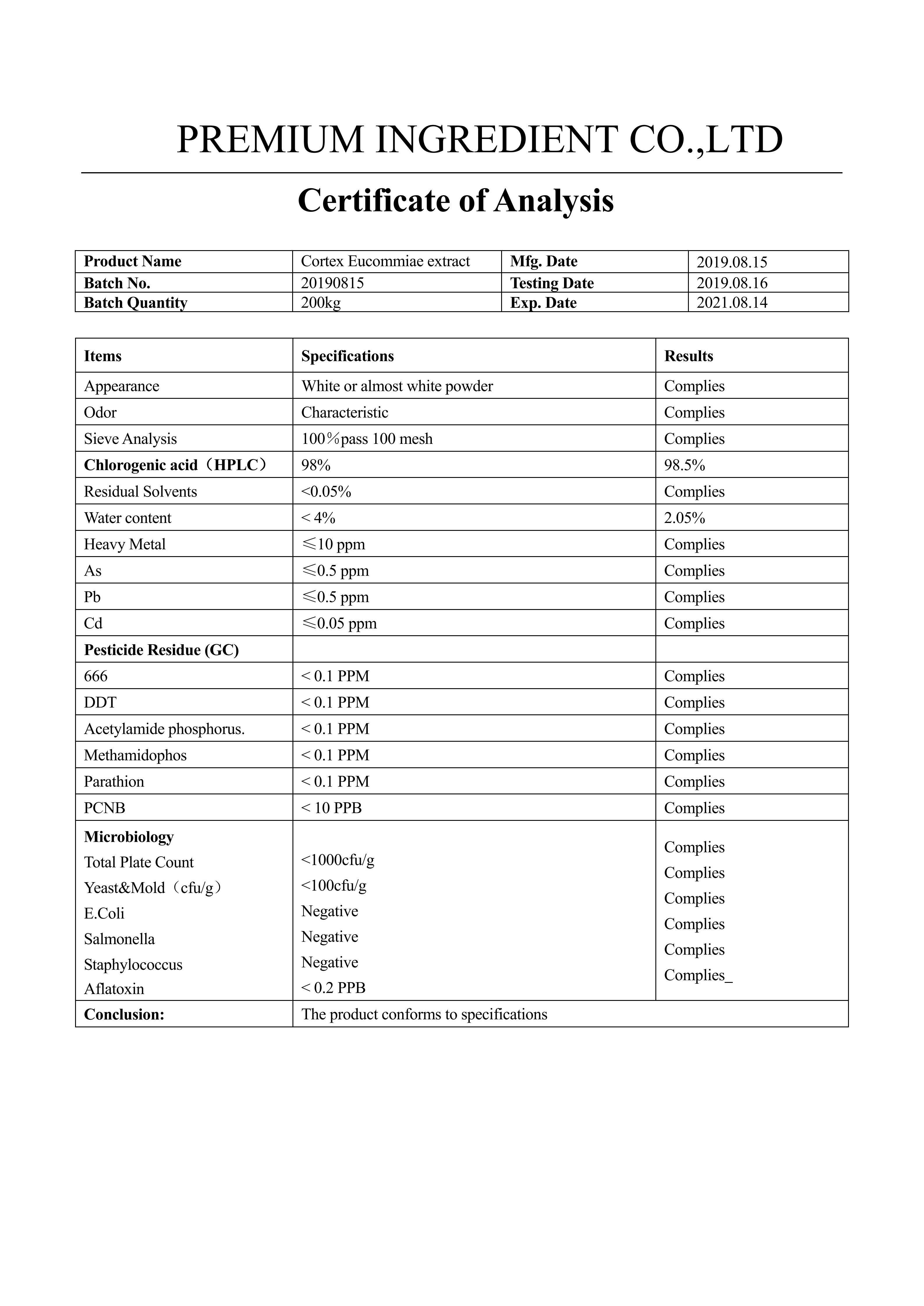 Shop 98% Cortex Eucommiae extract Chlorogenic Acid-Detailed Image 1